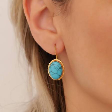 Firuze taşlı küpe 